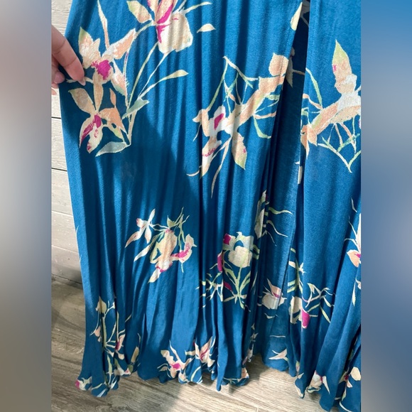 NWT Kimchi Blue Urban Outfitters La Playa Teal Floral Maxi Dress Sz 10 - Picture 10 of 15